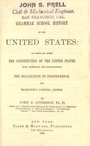 Front cover of A grammar school history of the United States by John J. Anderson