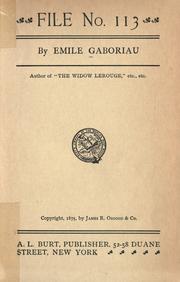Cover of Le dossier no. 113 by Émile Gaboriau