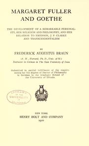 Front cover of Margaret Fuller and Goethe by Frederick Augustus Braun