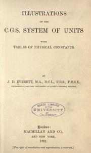 Front cover of Illustrations of the C.G.S. system of units by Everett, J. D.