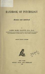 Front cover of Handbook of Psychology vol 1, Senses and Intellect by James Mark Baldwin