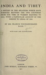 Cover of India and Tibet by Sir Francis Edward Younghusband