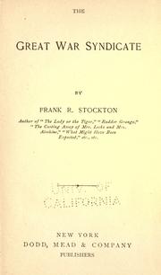 Cover of The Great War Syndicate by Frank R. Stockton