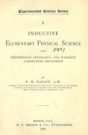Front cover of Inductive elementary science with inexpensive apparatus, and without laboratory equipment by Frederick H. Bailey