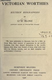 Front cover of Victorian Worthies by George Henry Blore
