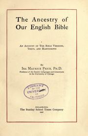 Cover of The ancestry of our English Bible by Ira Maurice Price