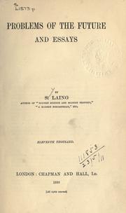 Cover of Problems of the future and essays by Laing, Samuel