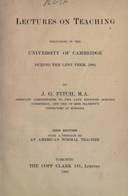 Front cover of Lectures on teaching by Joshua Girling Fitch