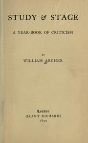 Cover of Study & stage by William Archer