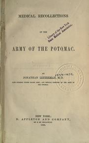 Front cover of Medical recollections of the Army of the Potomac by Jonathan Letterman