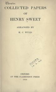Cover of Collected papers by Henry Sweet