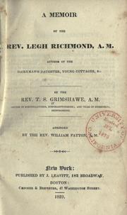 Front cover of Memoir of the Rev. Legh Richmond by T. S. Grimshawe