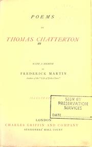 Cover of Poems by Thomas Chatterton