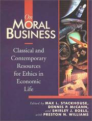 Cover of On moral business by Max L. Stackhouse