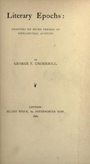 Cover of Literary epochs by George Frederick Underhill