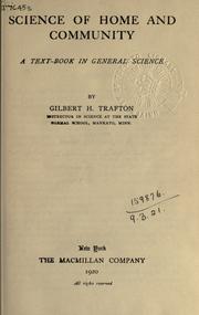 Front cover of Science of home and community by Trafton, Gilbert H.