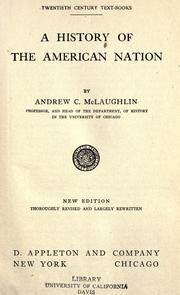 Front cover of A history of the American nation by McLaughlin, Andrew Cunningham