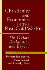 Front cover of Christianity and economics in the post-cold war era by Herbert Schlossberg