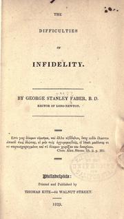 Cover of The difficulties of infidelity by George Stanley Faber