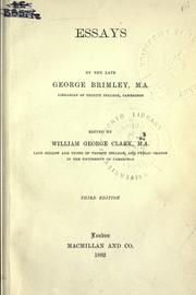 Cover of Essays by George Brimley