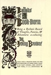 Front cover of Ballads of a book-worm by Irving Browne