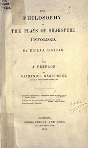 Cover of The philosophy of the plays of Shakspere unfolded by Delia Salter Bacon