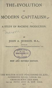Front cover of The evolution of modern capitalism by John Atkinson Hobson