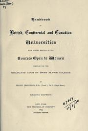 Front cover of Handbook of British, continental and Canadian universities by Isabel Maddison