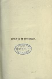 Cover of Outlines of psychology by Sully, James