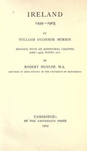 Cover of Ireland, 1494-1905 by Morris, William O'Connor