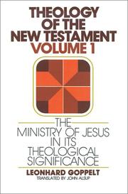 Front cover of The Ministry of Jesus in Its Theological Significance (Theology of the New Testament) by Leonhard Goppelt