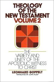 Cover of The Variety and Unity of the Apostolic Witness to Christ (Theology of the New Testament) by Leonhard Goppelt