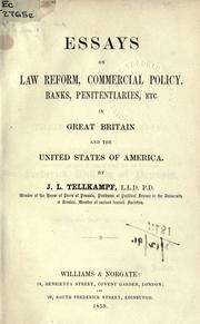 Front cover of Essays on law reform, commercial policy, banks, penitentiaries, etc by Johann Ludwig Tellkampf