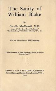 Cover of The sanity of William Blake by Greville Macdonald