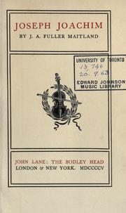 Front cover of Joseph Joachim by John Alexander Fuller-Maitland
