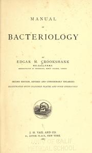 Front cover of Manual of bacteriology by Edgar March Crookshank