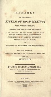 Cover of Remarks on the present system of road making by John Loudon M'Adam
