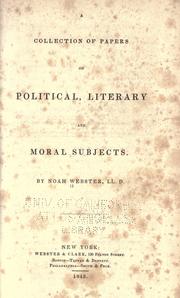 Front cover of A collection of papers on political, literary, and moral subjects by Noah Webster