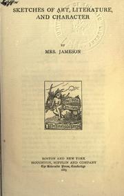 Cover of Sketches of art, literature, and character by Mrs. Anna Jameson