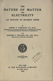 Front cover of The nature of matter and electricity by Comstock, Daniel F.