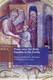 Cover of Power over the body, equality in the family by Charles J. Reid