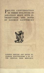 Cover of Polite conversation by Jonathan Swift