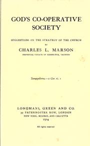 Front cover of God's co-operative society by Charles L. Marson