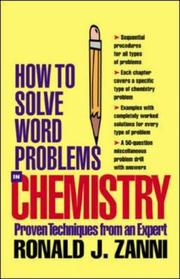 Cover of How to Solve Word Problems in Chemistry (How to Solve Word Problems (McGraw-Hill)) by Ronald J. Zanni