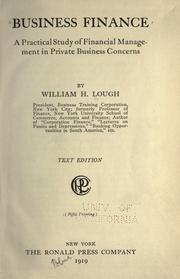 Front cover of Business finance by William H. Lough