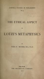 Front cover of The ethical aspect of Lotze's metaphysics by Vida Frank Moore