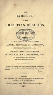 Front cover of The evidences of the Christian religion by Joseph Addison