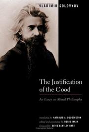 Cover of The Justification of the good by Vladimir Sergeyevich Solovyov
