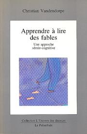 Cover of Apprendre à lire des fables by Christian Vandendorpe