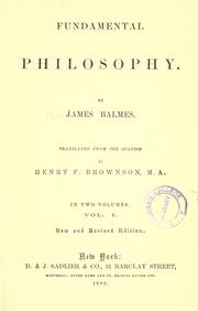 Front cover of Filosofía fundamental by Jaime Luciano Balmes